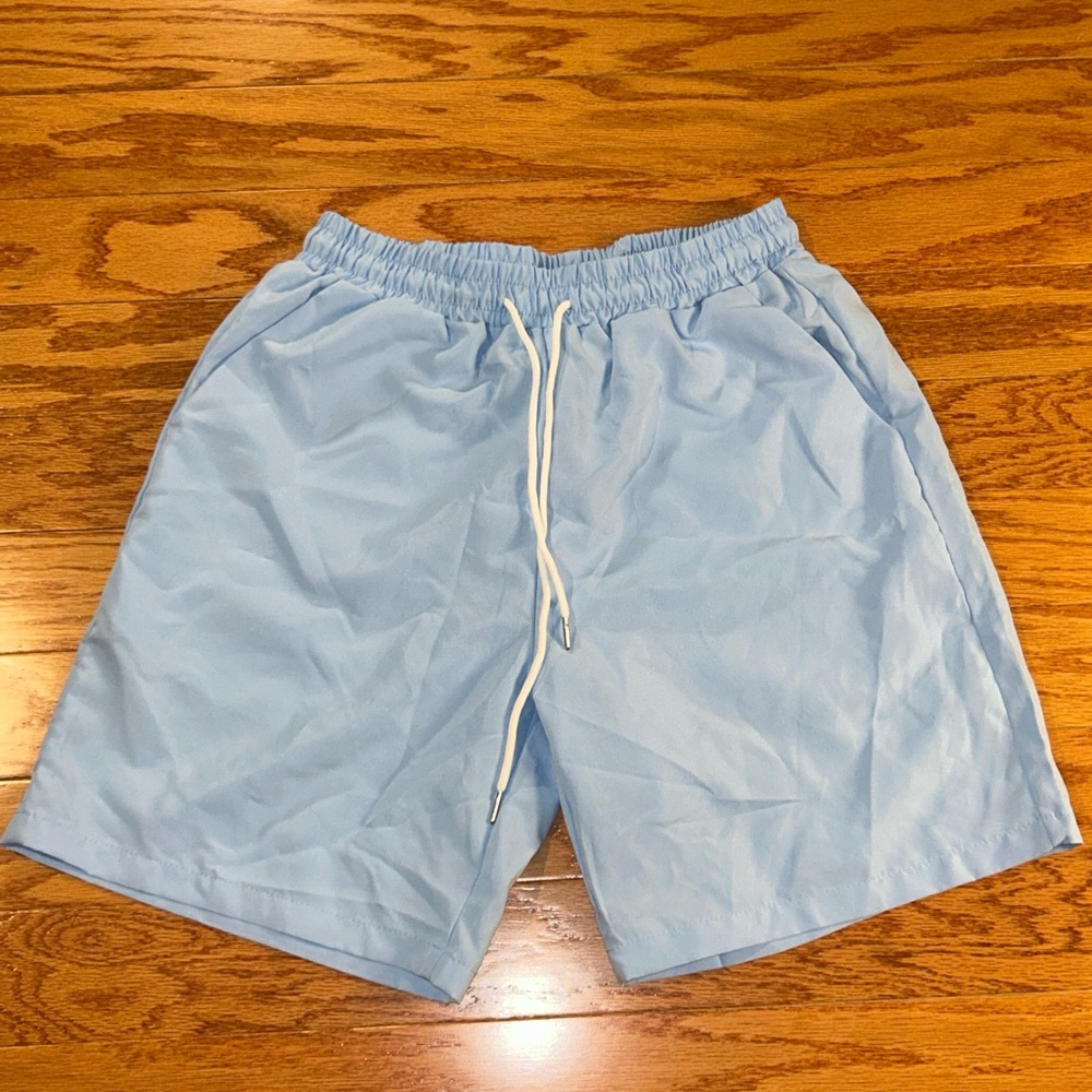 SHEIN Light Blue Swim Trunks
